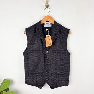 NWT Schaefer Outfitter Laramie Houndstooth Dark Charcoal Vest Sz S